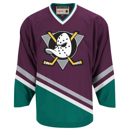 Herren Eishockey Anaheim Ducks Mighty Ducks Trikot Blank CCM Throwback Authentic